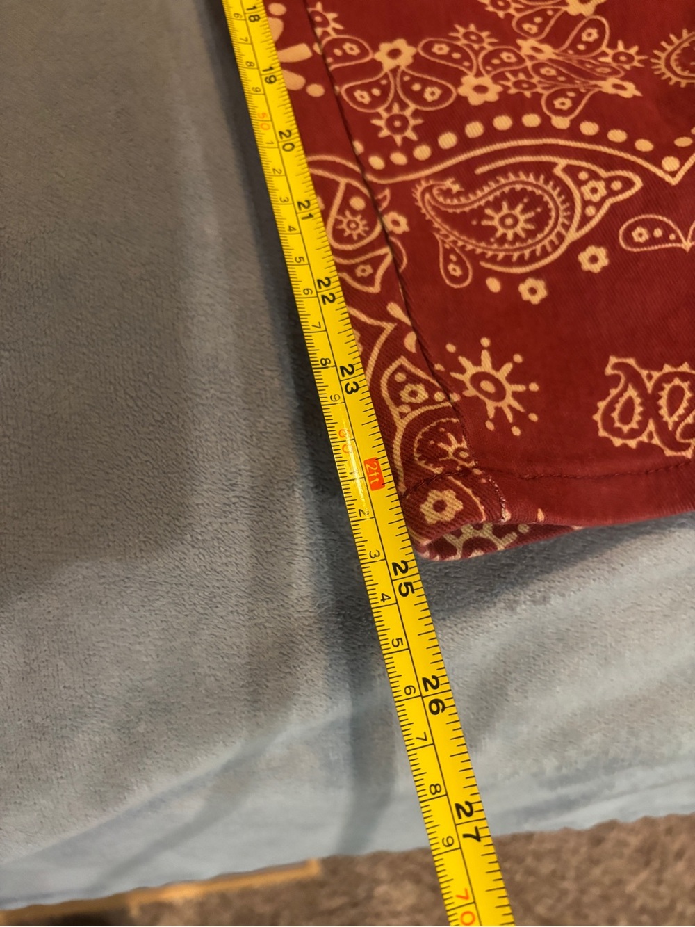 High-Rise Barrel fit Paisley Pants - Red - Picture 5 of 15